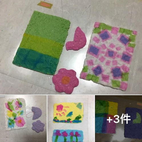 造形クラス　幼児クラス「紙すき」