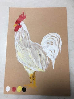 絵画クラス  鶏を描く